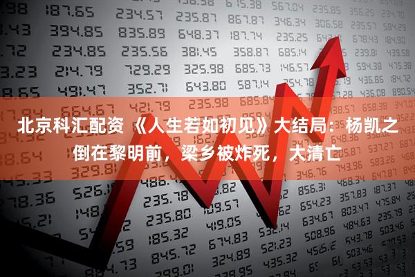 北京科汇配资 《人生若如初见》大结局：杨凯之倒在黎明前，梁乡被炸死，大清亡