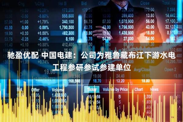 驰盈优配 中国电建：公司为雅鲁藏布江下游水电工程参研参试参建单位