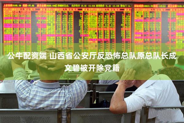 公牛配资端 山西省公安厅反恐怖总队原总队长成文碧被开除党籍
