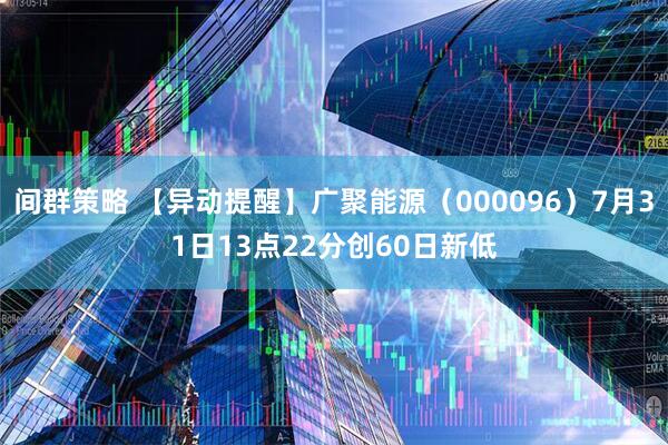 间群策略 【异动提醒】广聚能源（000096）7月31日13点22分创60日新低